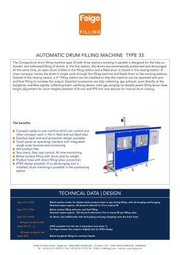 AUTOMATIC DRUM FILLING MACHINE TYPE 33