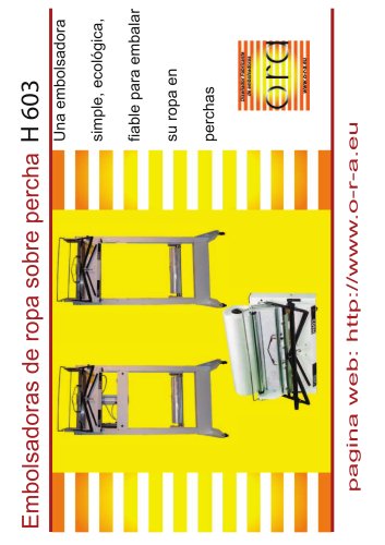 EMBOLSADORAS DE ROPA SOBRE PERCHA H603