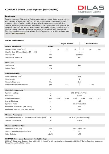 COMPACT (Air-Cooled) Diode Laser System