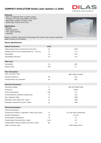 COMPACT-EVOLUTION Diode Laser System (1.2 Kw)