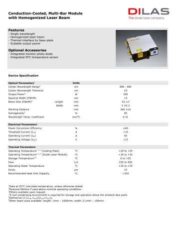 Homogenized Line, Conduction-Cooled 808 - 980nm