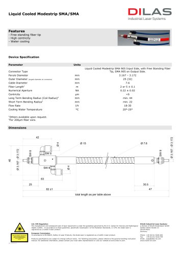 Liquid-Cooled, Modestrip SMA/SMA Fiber (200µm)