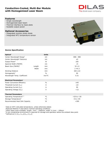 MMB with Homogenized Laser Beam Conduction-Cooled, Multi-Bar Module