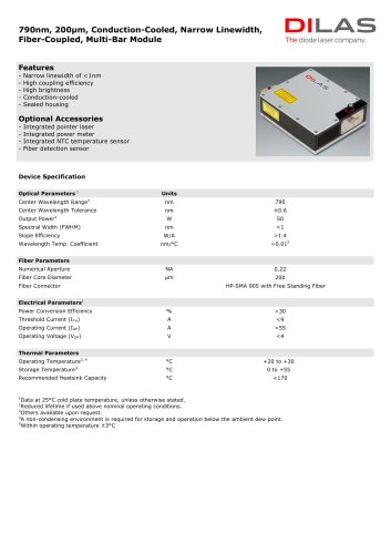 Multi-Bar Modules - Narrow Linewidth 790nm