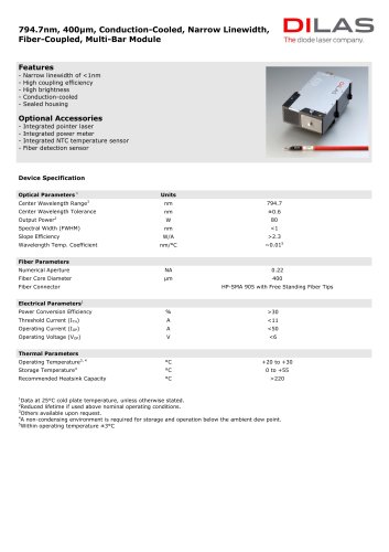 Multi-Bar Modules - Narrow Linewidth 794.7nm