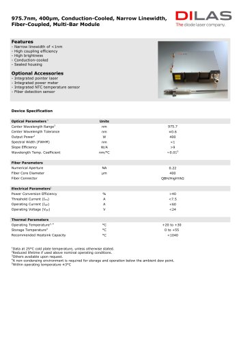 Multi-Bar Modules - Narrow Linewidth 975.7nm