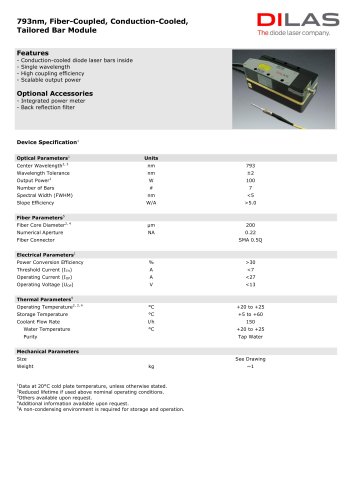 Tailored-Bar Modules 793nm