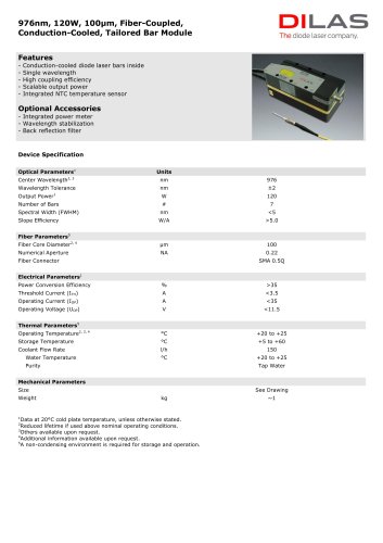 Tailored-Bar Modules 976nm