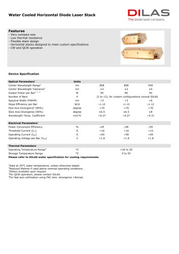 EN Water-Cooled, Uncollimated (Horizontal) 50-80W, consult for custom configurations