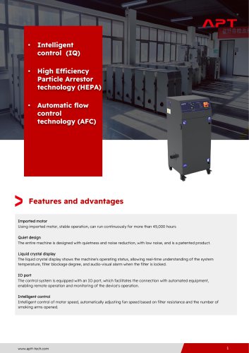 fume extractor for • Laser marking • Laser cleaning • Laser etching • Laser micro-processing • Traceability & date coding
