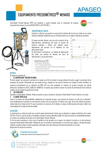 EQUIPAMIENTO PRESIOMÉTRICOÒ MENARD