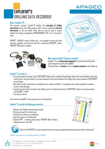 EXPLOFOR®3 DRILLING DATA RECORDER