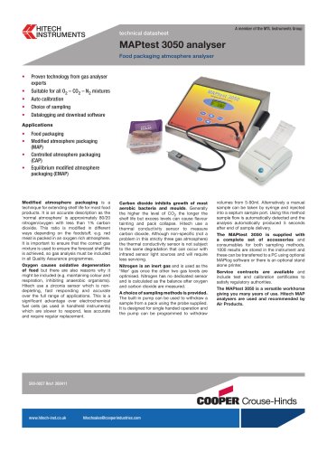 Modified Atmosphere Analyser (Portable) - MAPtest 3050