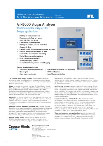 NEW GIR6000 Biogas Analyser - GIR6000