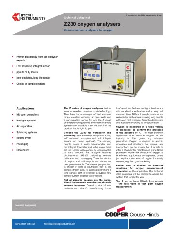 Z230 oxygen analysers