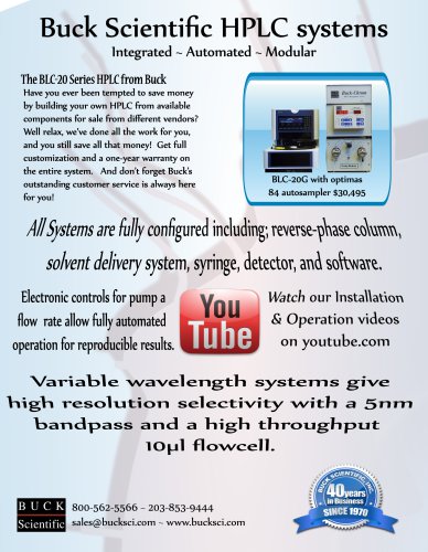 Buck Scienti?c HPLC systems