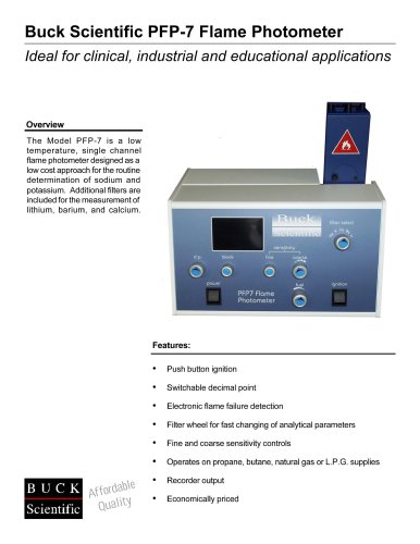 DESCRIPTION PFP-7 Industrial Flame Photometer