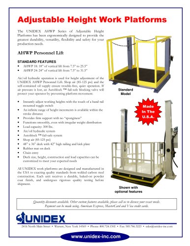 Adjustable Height Work Platforms