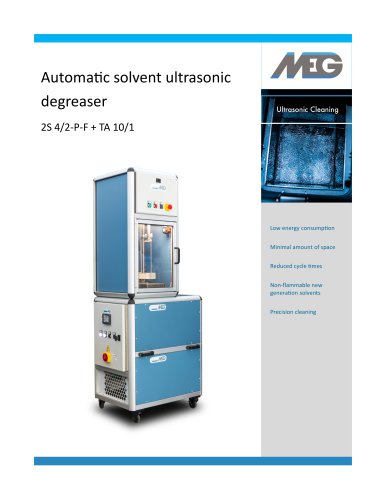 Automatic solvent ultrasonic degreaser 2S 4/2-P-F + TA 10/1