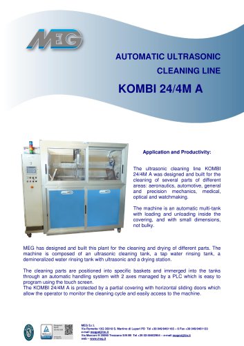 Automatic ultrasonic cleaning line KOMBI 24/4M A