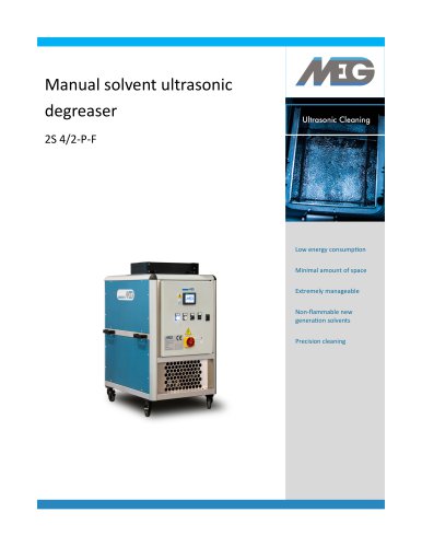 Manual solvent ultrasonic degreaser 2S 4/2-P-F