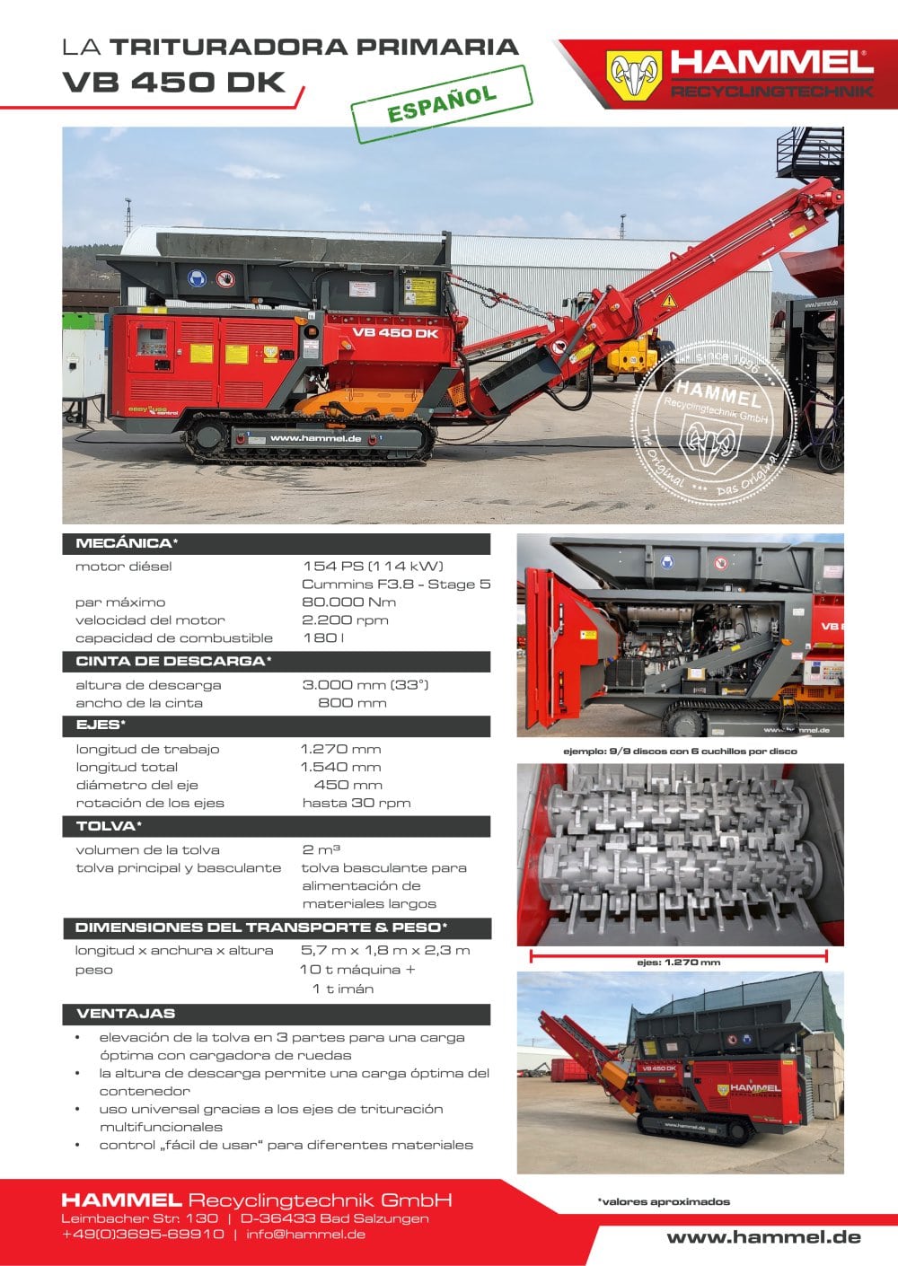Trituradora primaria VB 450 DK - HAMMEL Recyclingtechnik GmbH