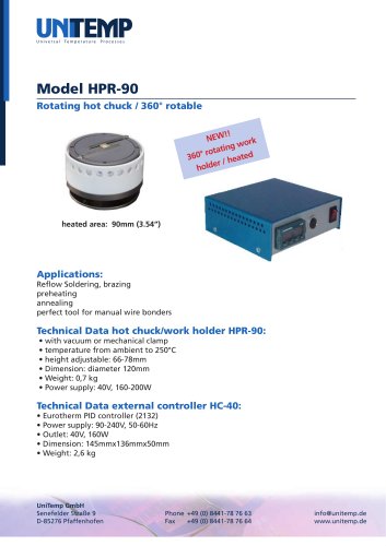 Hot chucks with external controller PR-90 rotable