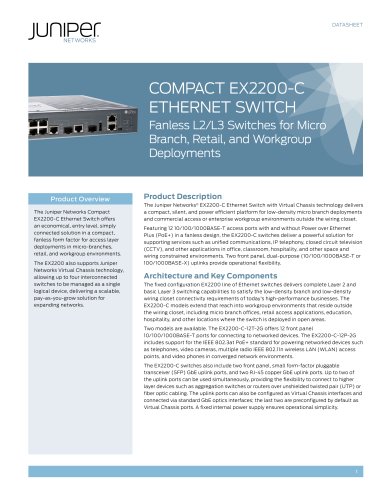 Compact EX2200-C Ethernet Switch