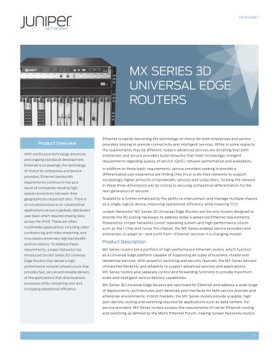 MX Series 3D Universal Edge Routers