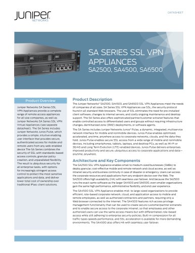 SA Series SSL VPN Appliances (SA2500, SA4500, SA6500)