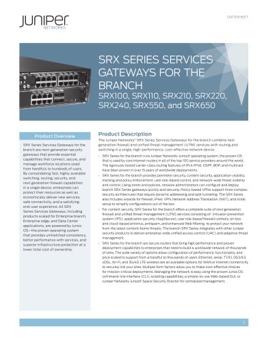 SRX Series Services Gateways for the Branch