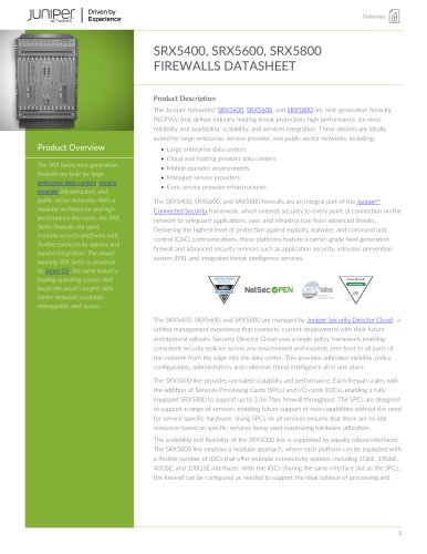 SRX5400, SRX5600, SRX5800 FIREWALLS DATASHEET