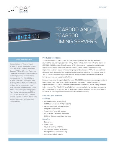 TCA8000 and TCA8500 Timing Servers