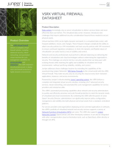 VSRX VIRTUAL FIREWALL DATASHEET