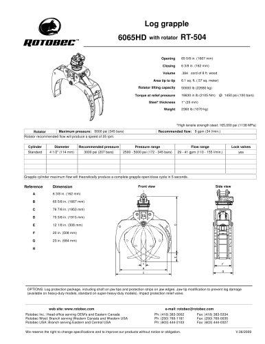 Log grapple 6065HD with rotator RT-504