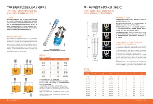 TRH HIGH SHEAR DISPERSING  EMULSIFIER(INTERMITTENT)