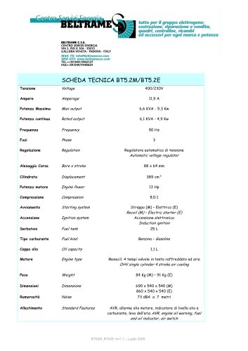  Gasoline generators BT52E