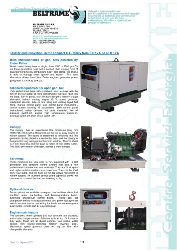 Quality and innovation  in the compact G.E. family from 6.0 KVA  to 43.0 KVA