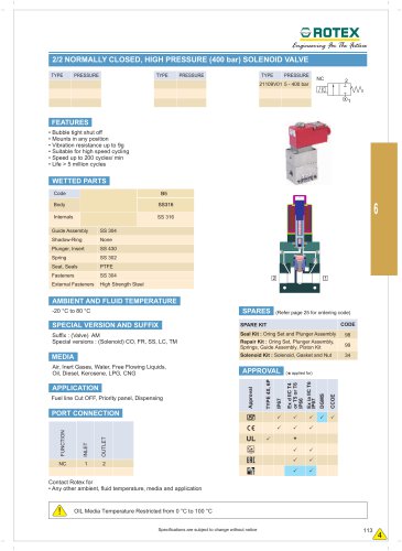 2 way Pilot operated solenoid valve normally closed