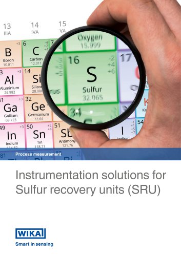 Process measurement Instrumentation solutions for Sulfur recovery units (SRU)