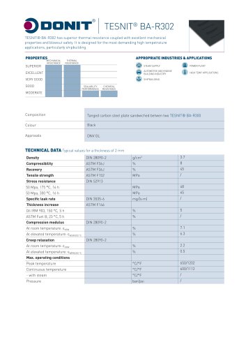 TESNIT BA-302 Gasket Sheet