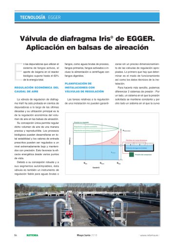 Válvula de diafragma Iris® Aplicación en balsas de aireación