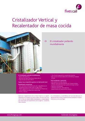 Cristalizador Vertical y Recalentador de masa cocida