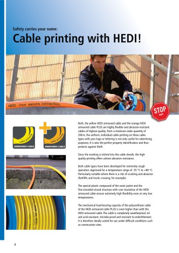 Cable printing with HEDI