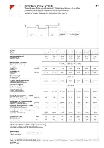 Cement-coated wire wound resistors