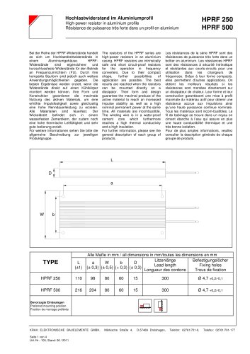 Encapsulated high power resitors HPRF