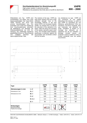 High power resistor in aluminium profile