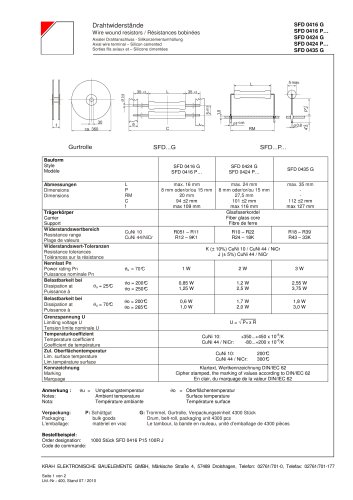 Low power resistors SFD