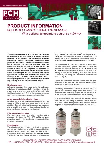 PCH 1106  COMPACT VIBRATION SENSOR 