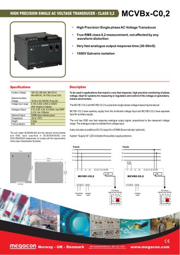 HIGH PRECISION SINGLE AC VOLTAGE TRANSDUCER - CLASS 0,2